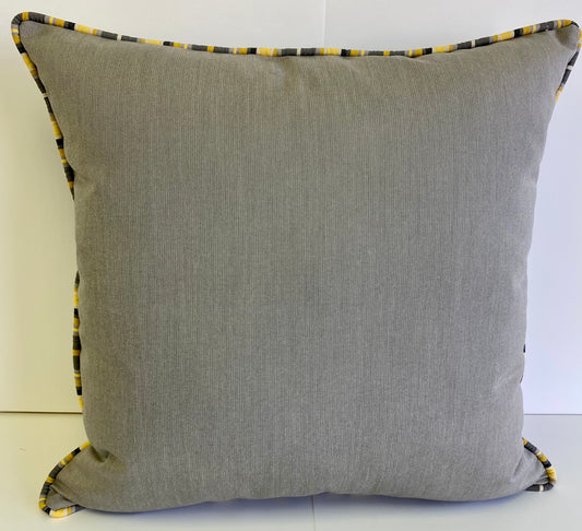 Luxury Outdoor Pillow - 22" x 22" - Seville - Thunder; Sunbrella, or equivalent, fabric with fiber fill