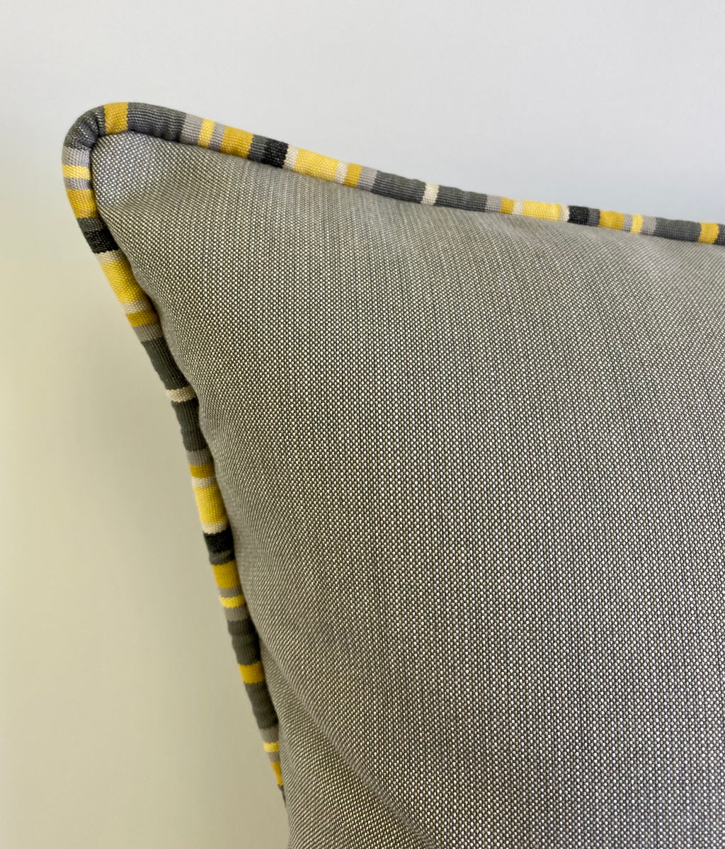 Luxury Outdoor Pillow - 22" x 22" - Seville - Thunder