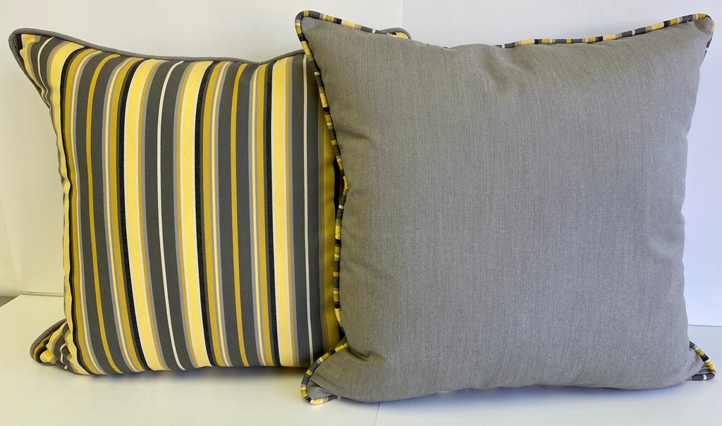 Luxury Outdoor Pillow - 22" x 22" - Seville - Stripe