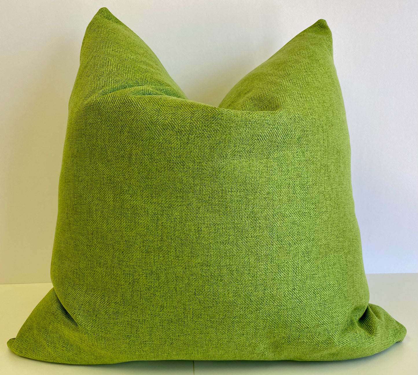 REDUCED TO CLEAR Luxury Pillow 24” x 24” - Las Palmas Green; elegant soft fabric in a bright lime green solid