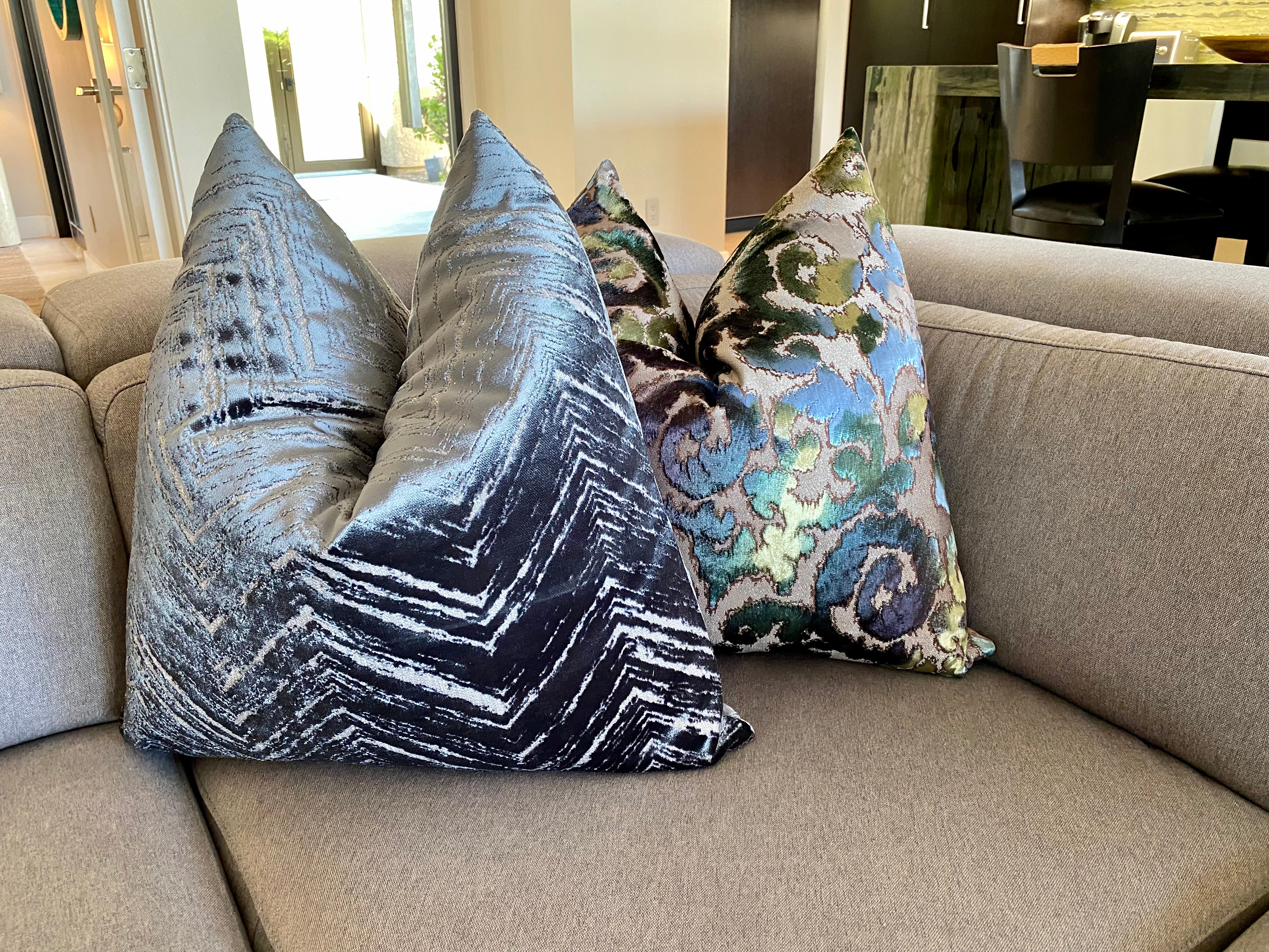 Silver blue clearance pillows