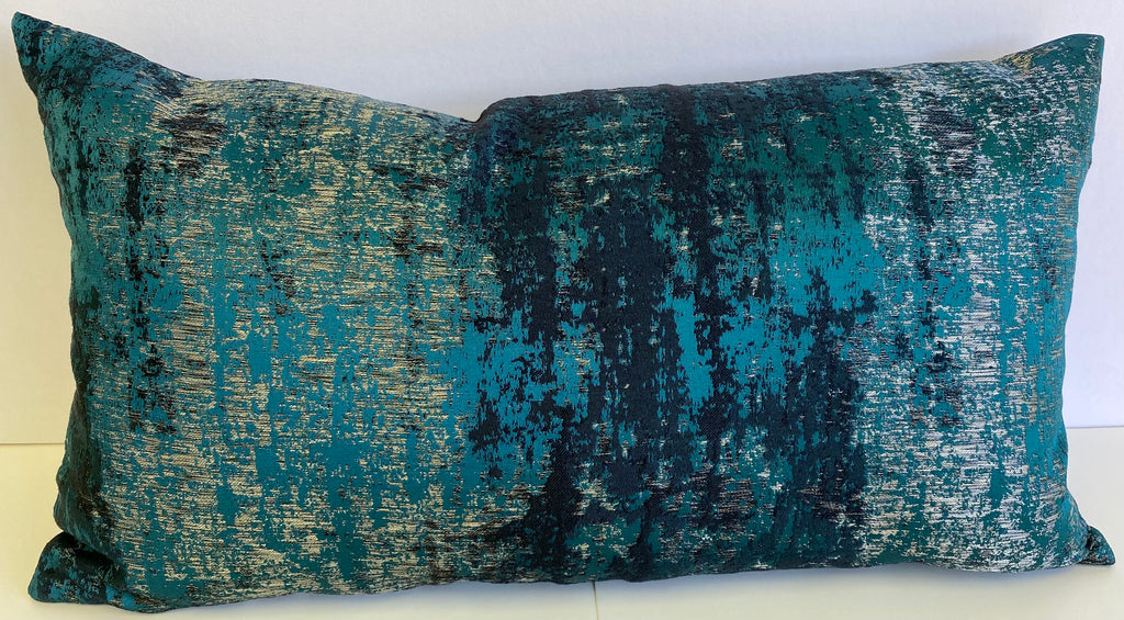 Luxury Lumbar Pillow - 24" x 14"- Aurora Peacock