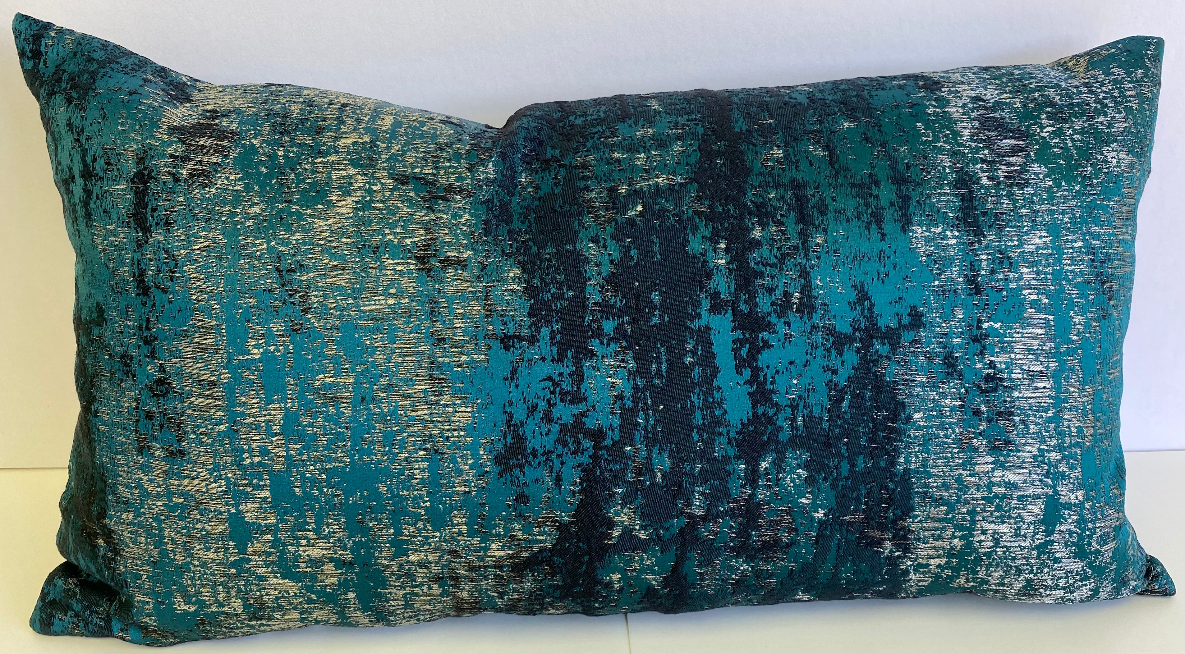 Luxury Lumbar Pillow - 24" x 14"- Aurora Peacock