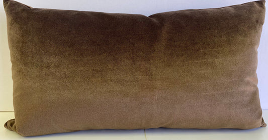 Luxury Lumbar Pillow - 24" x 14" - Belvedere Espresso; Espresso brown solid in a creamy smooth velvet fabric.