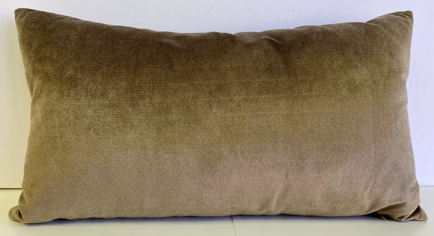 Luxury Lumbar Pillow - 24” x 14” - Belvedere Otter; mocha brown solid in a creamy smooth velvet fabric