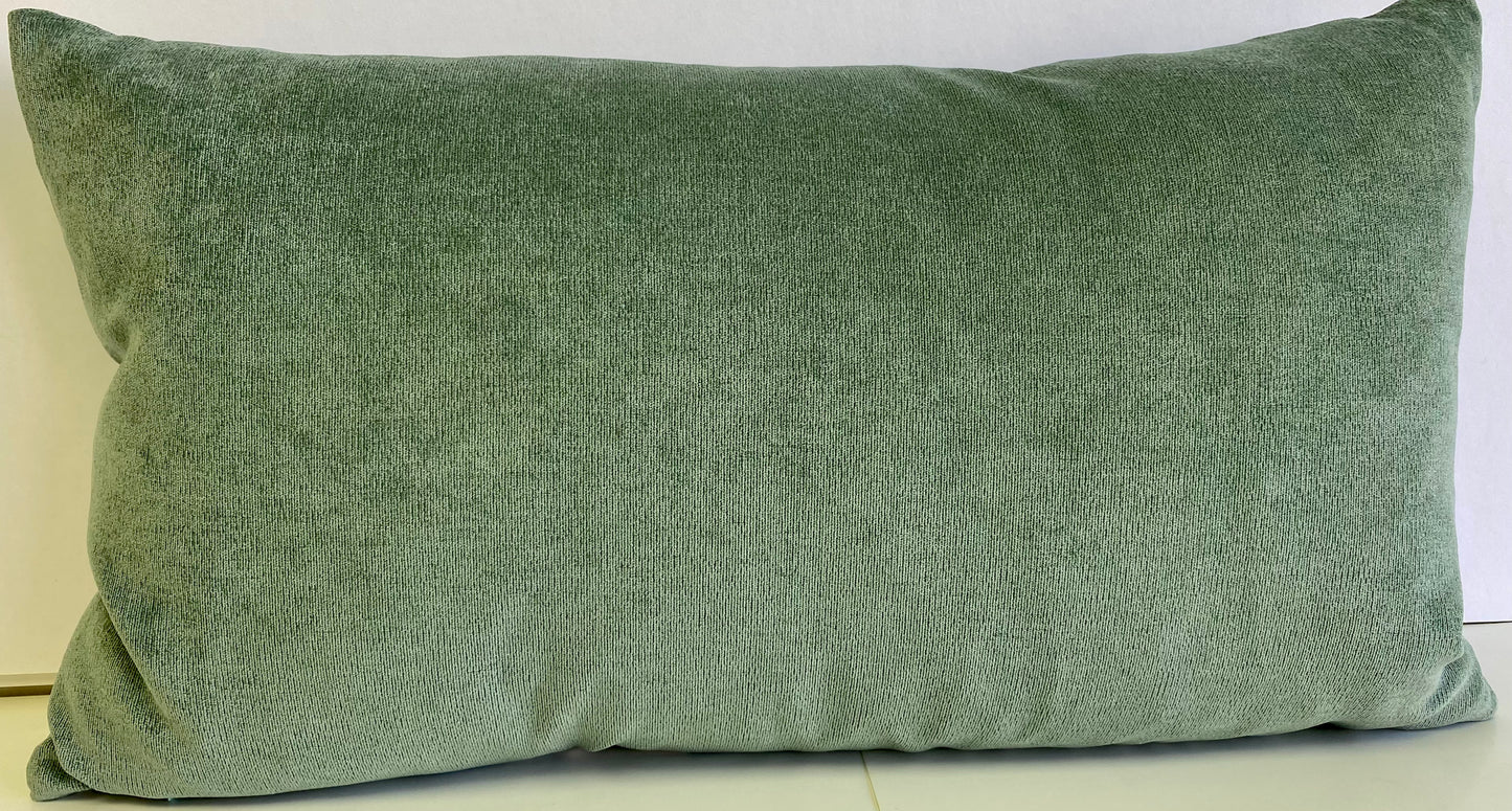Luxury Lumbar Pillow - 24" x 14" - Chevron Lumbar-Aqua; Lime, navy, sky and white chevrons add movement