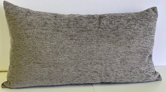 Luxury Lumbar Pillow - 24" x 14" - Empress Lumbar Casandra-Grey; Smoke grey chenille