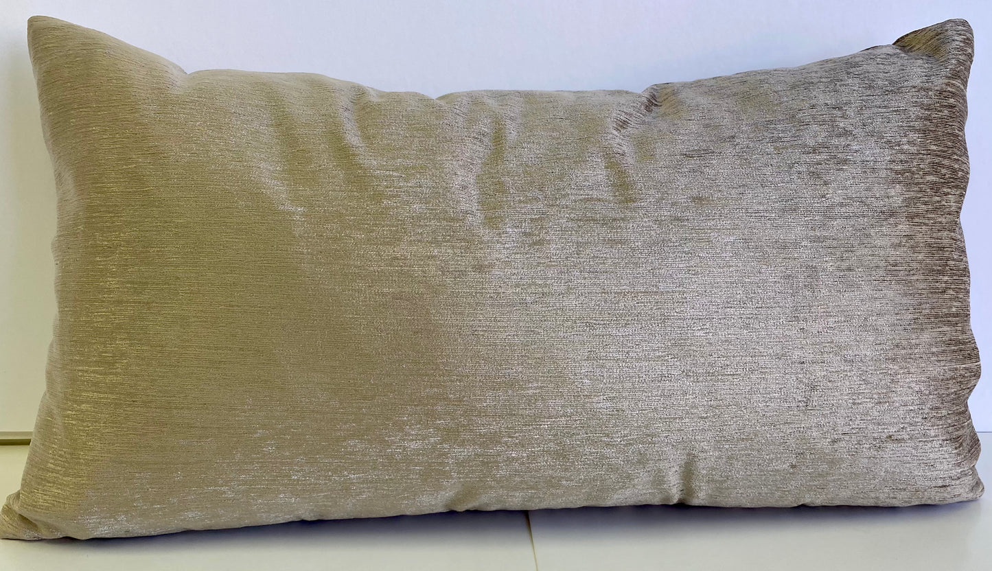 Luxury Lumbar Pillow - 24" x 14" - Empress Casandra Sand; chenille woven into a striate