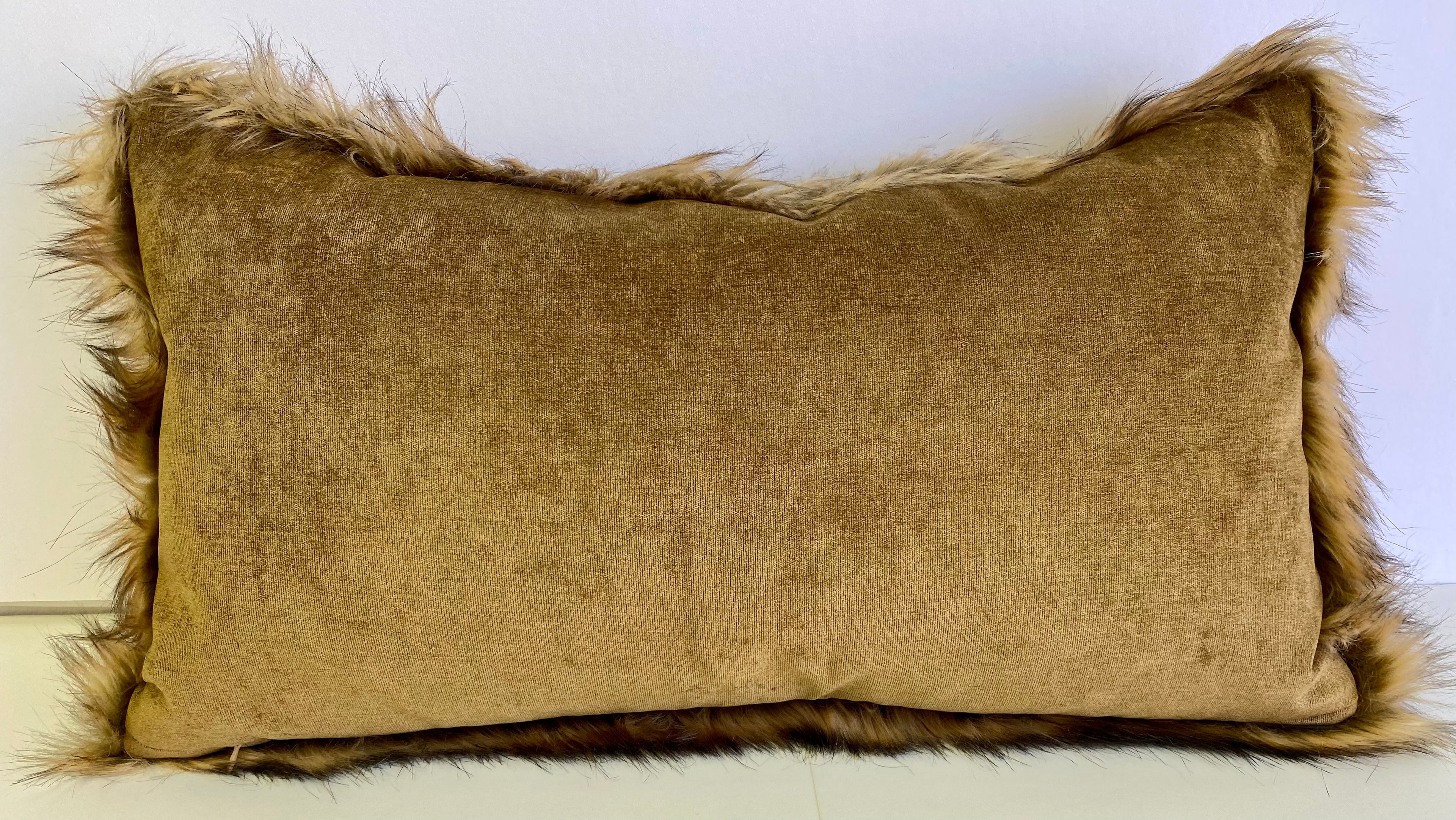 Luxury Lumbar Pillow - 24" x 14"- Gold Wolf