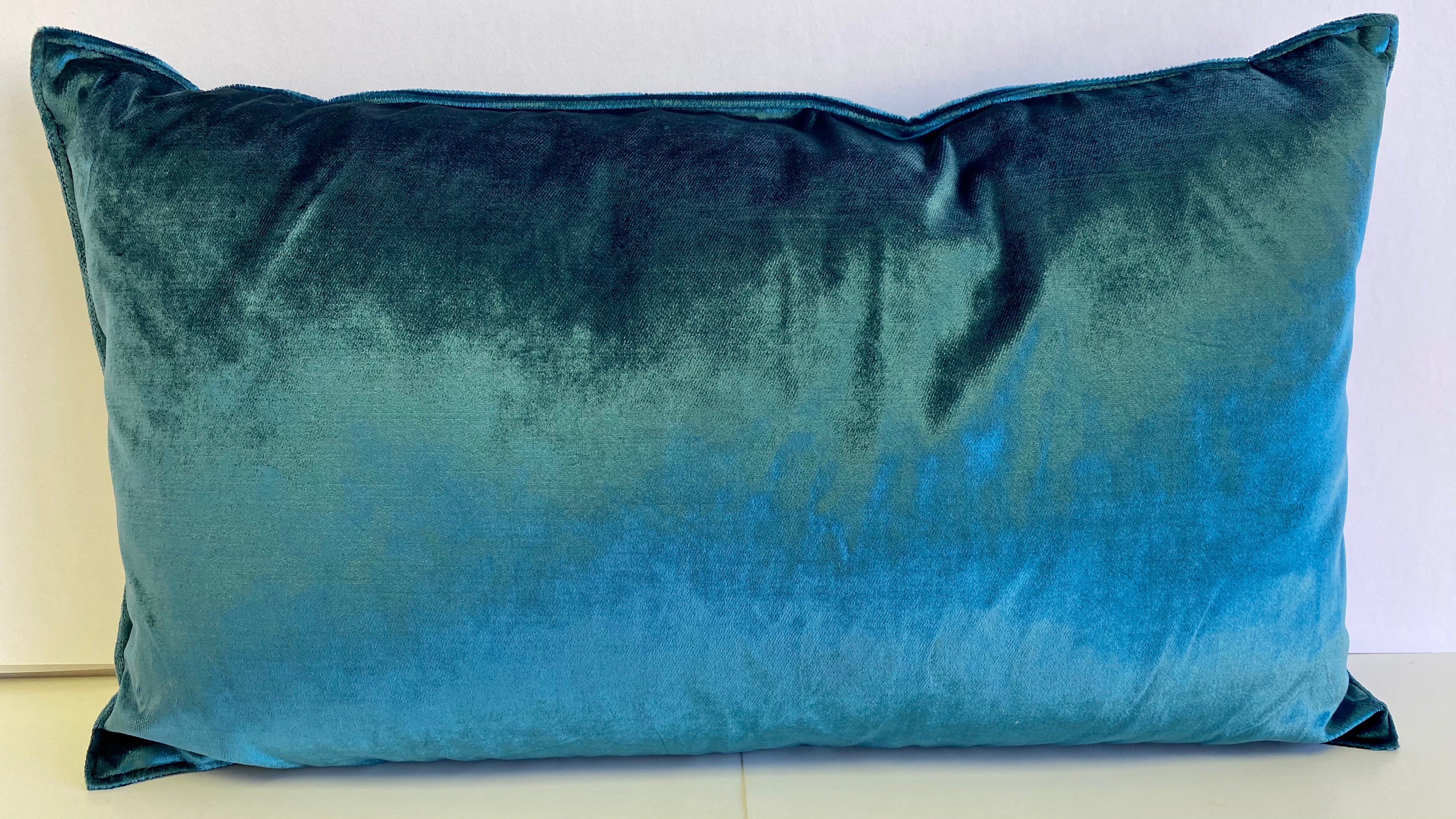 Luxury Lumbar Pillow – 24" × 14" – Iridescence Peacock