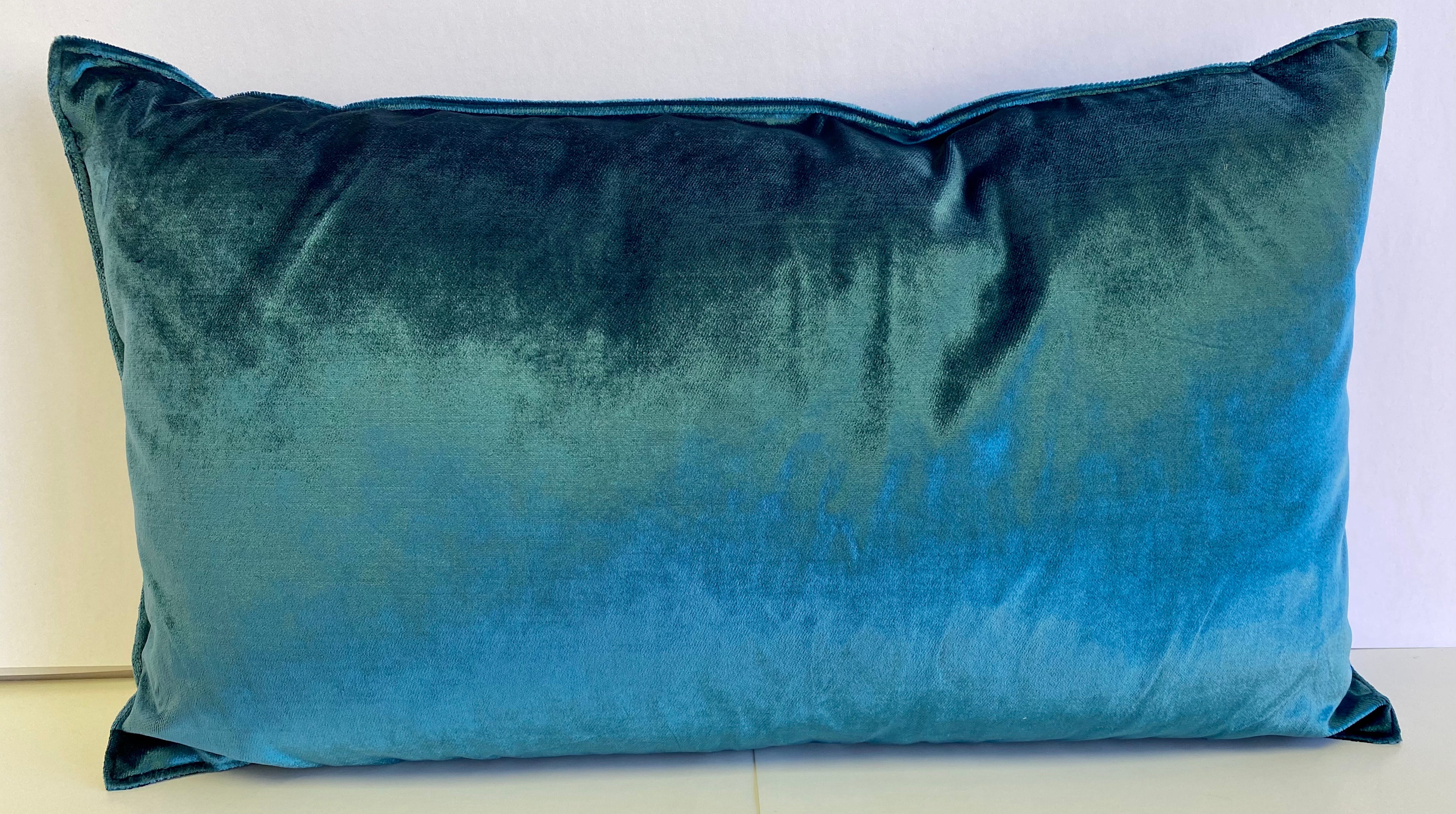 Luxury Lumbar Pillow – 24" × 14" – Iridescence Peacock