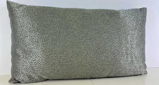 Luxury Lumbar Pillow - 24" x 14" -  Pebble Rebel Graphite; A shimmer of woven silver dimples