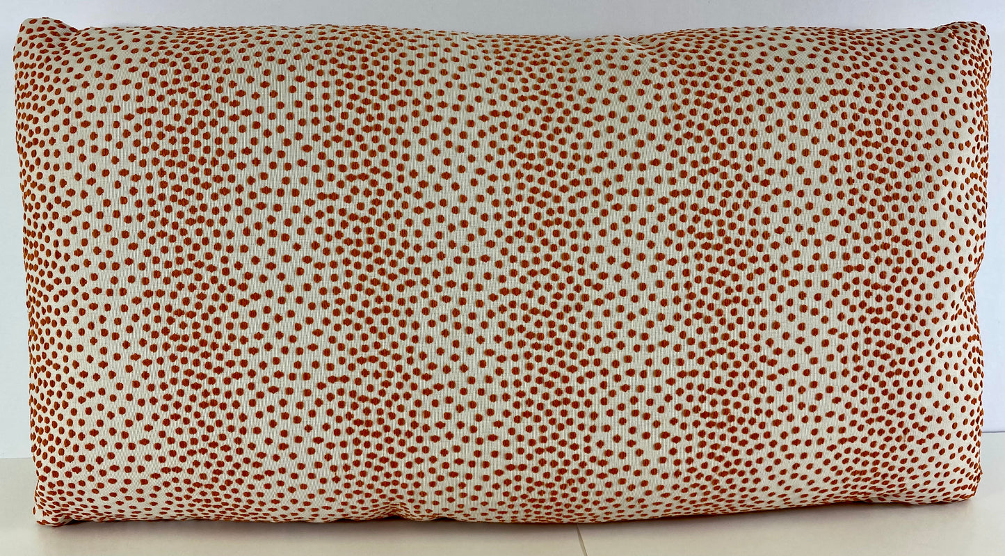 Luxury Lumbar Pillow - 24" x 14" -  Plaything Persimmon; Woven dots in both random and stripes.