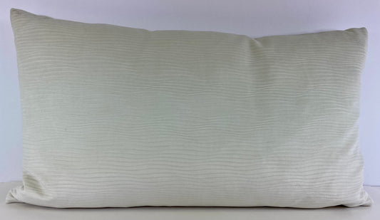 Luxury Lumbar Pillow; 24" x 14" - Stream-Ivory, a soft wave pattern in creamy white