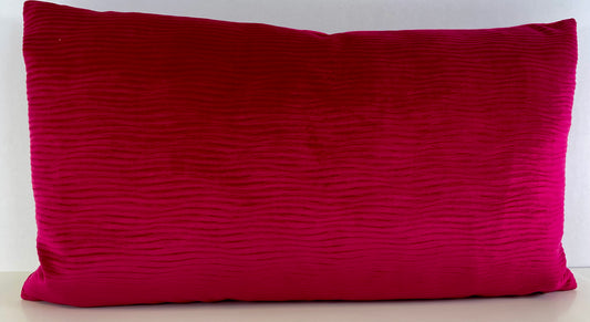 Luxury Lumbar Pillow - 24" x 14" - Stream Fuchsia; Bright Fuchsia solid with a wavy pattern in the soft fabric.