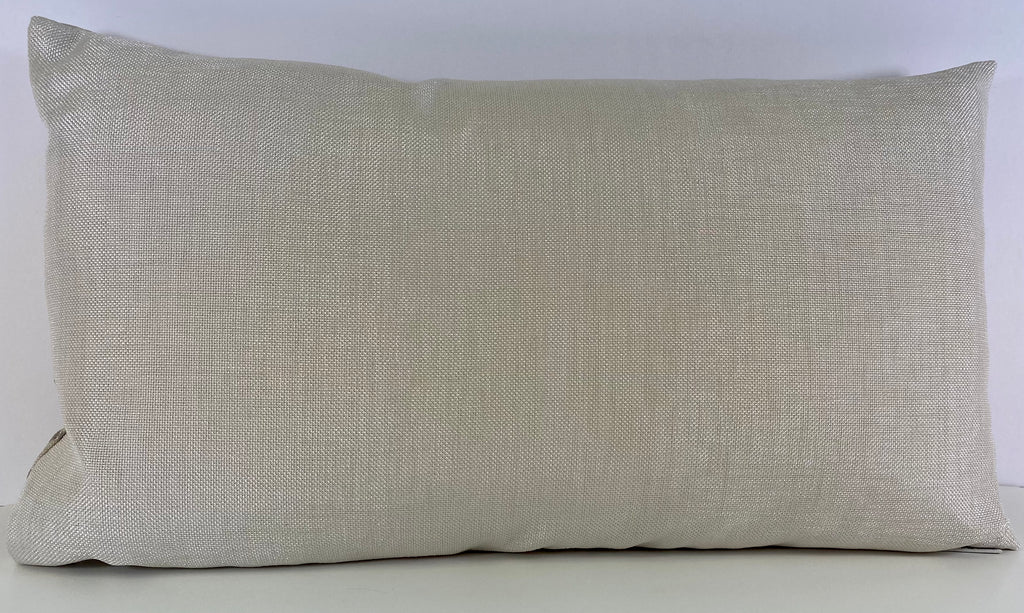 Luxury Lumbar Pillow - 24" x 14" - Scribble Silver; Embroidered pattern of silver & white over off-white background