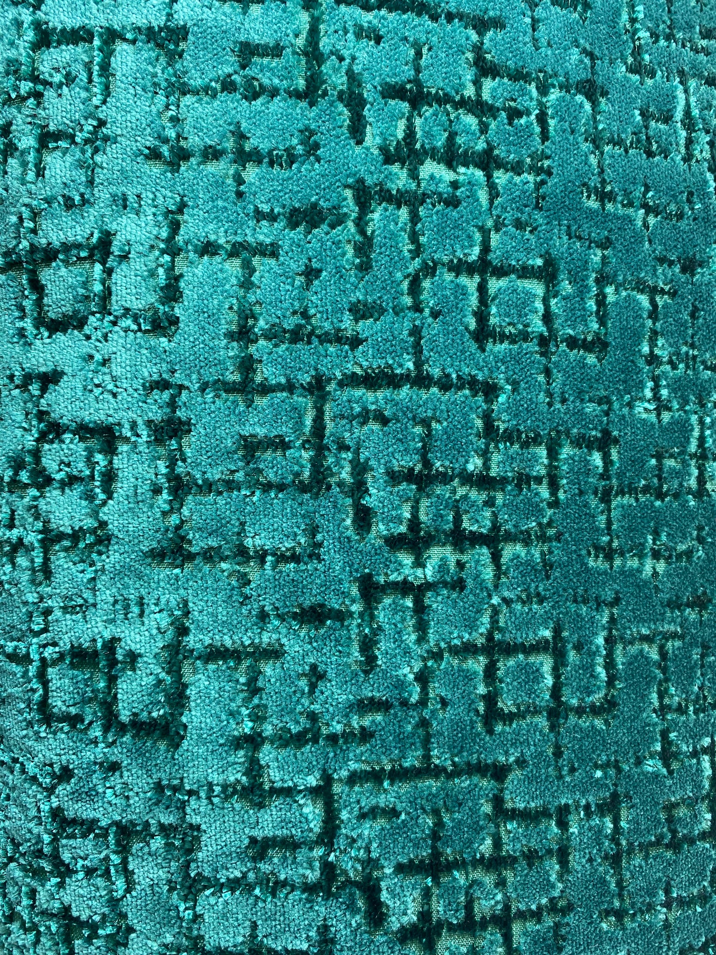 Luxury Lumbar Pillow - 24" x 14" -  Tetris Emerald; Deep chenille in dark emerald with black hashing