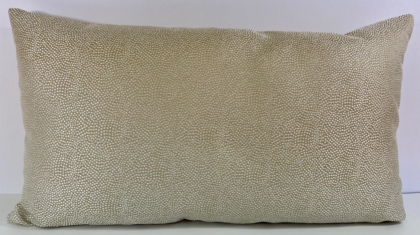 Luxury Lumbar Pillow - 24" x 14" - Whimsical Lumbar-Ivory; Tiny spots of shimmering pearl on am old ivory base.