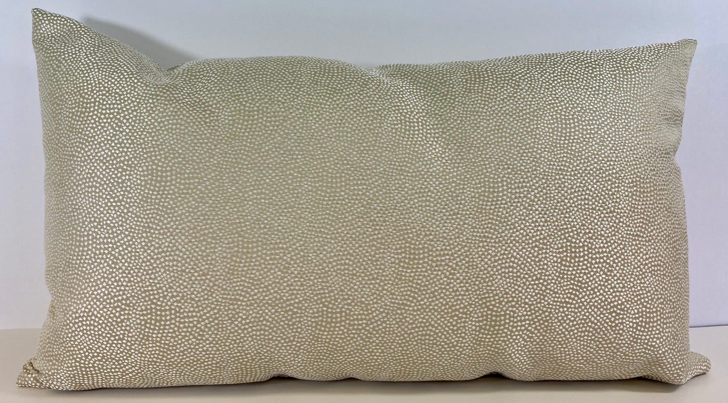 Luxury Lumbar Pillow - 24" x 14" - Whimsical Lumbar-Ivory; Tiny spots of shimmering pearl on am old ivory base.