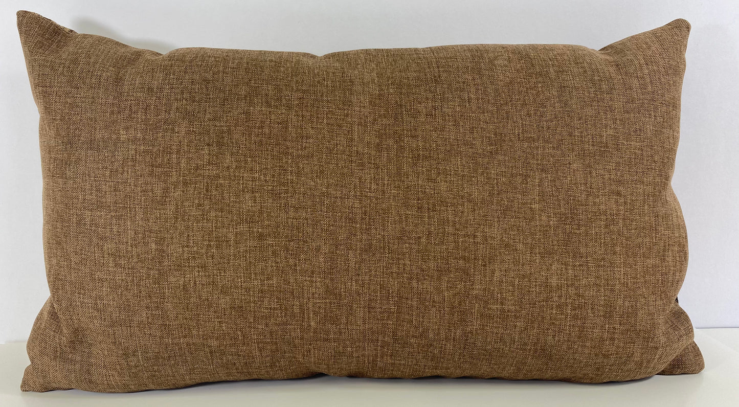 Luxury Lumbar Pillow - 24" x 14" -  Zepher; South western / moroccan / Persian inspired in woven red, brown, chocolate and stone