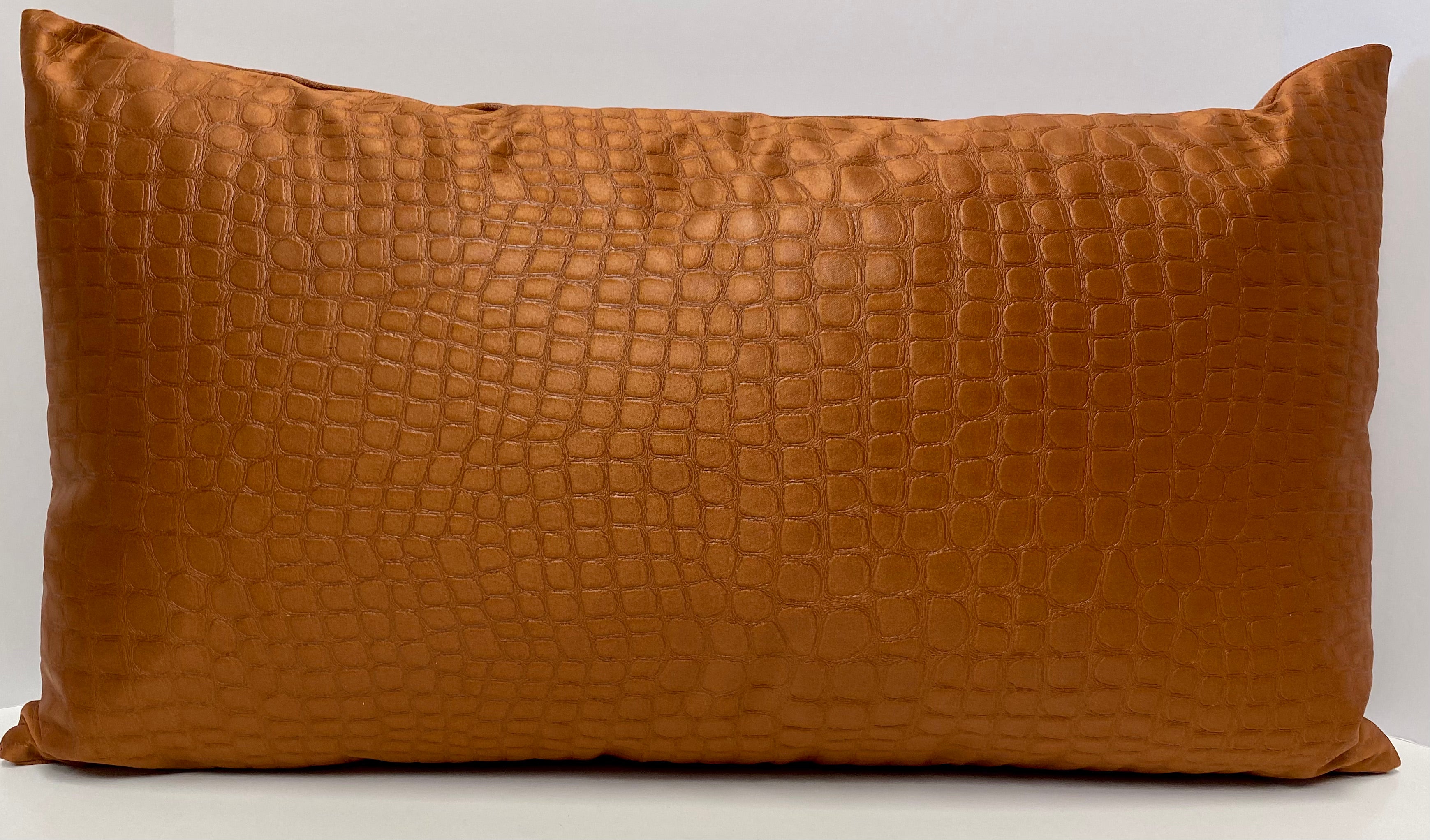 Luxury Lumbar Pillow - 24" x 14" - Croc Copper