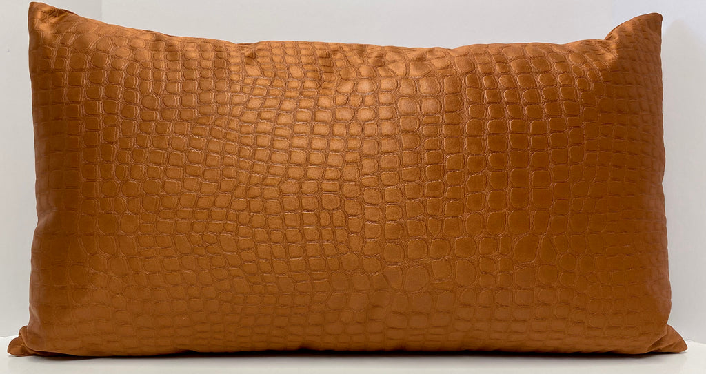 Luxury Lumbar Pillow - 24" x 14" - Croc Copper