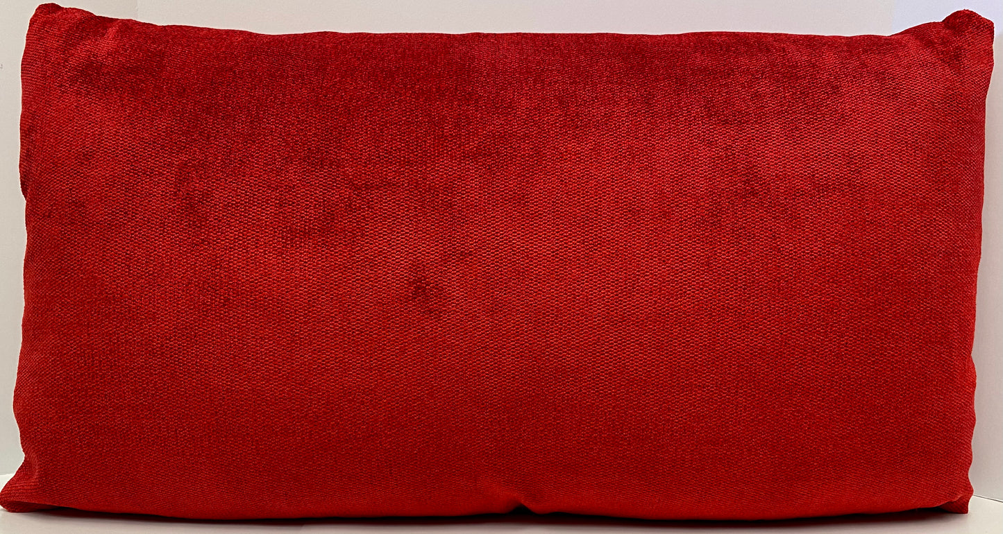Luxury Lumbar Pillow - 24" x 14" -  Aristocrat Scarlet, a bright red solid fabric