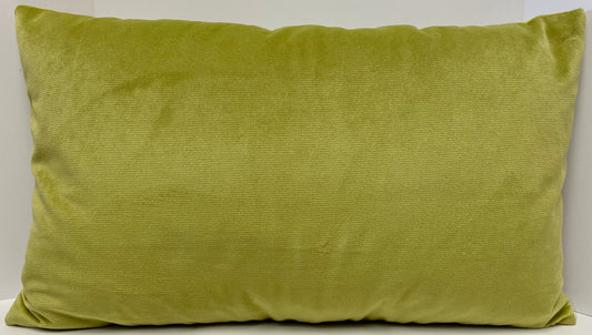 Luxury Lumbar Pillow; 24" x 14" - Belvedere-Lime, soft velvet solid of lime green