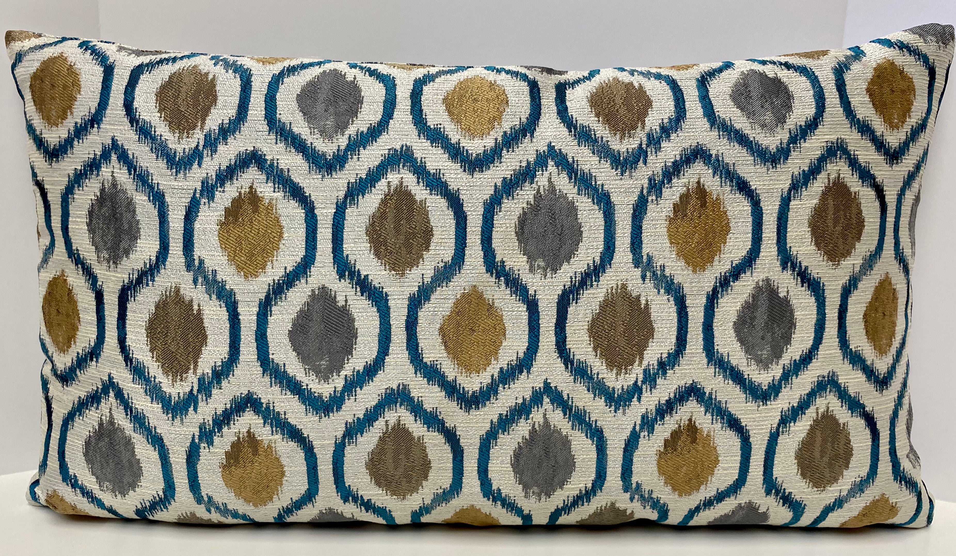 Luxury Lumbar Pillow - 24" x 14" - Brandon Turquoise