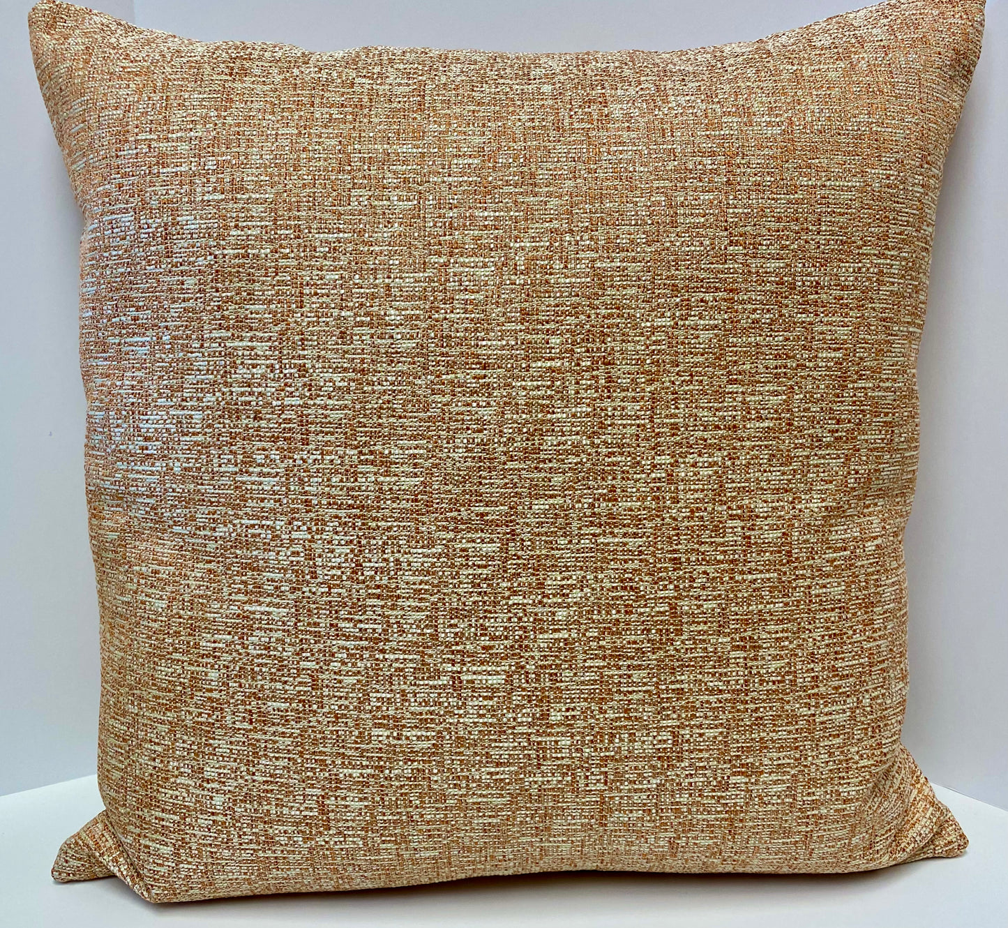 Luxury Pillow - 24" x 24" - Orange Zest; Textural pattern of orange/rust and cream