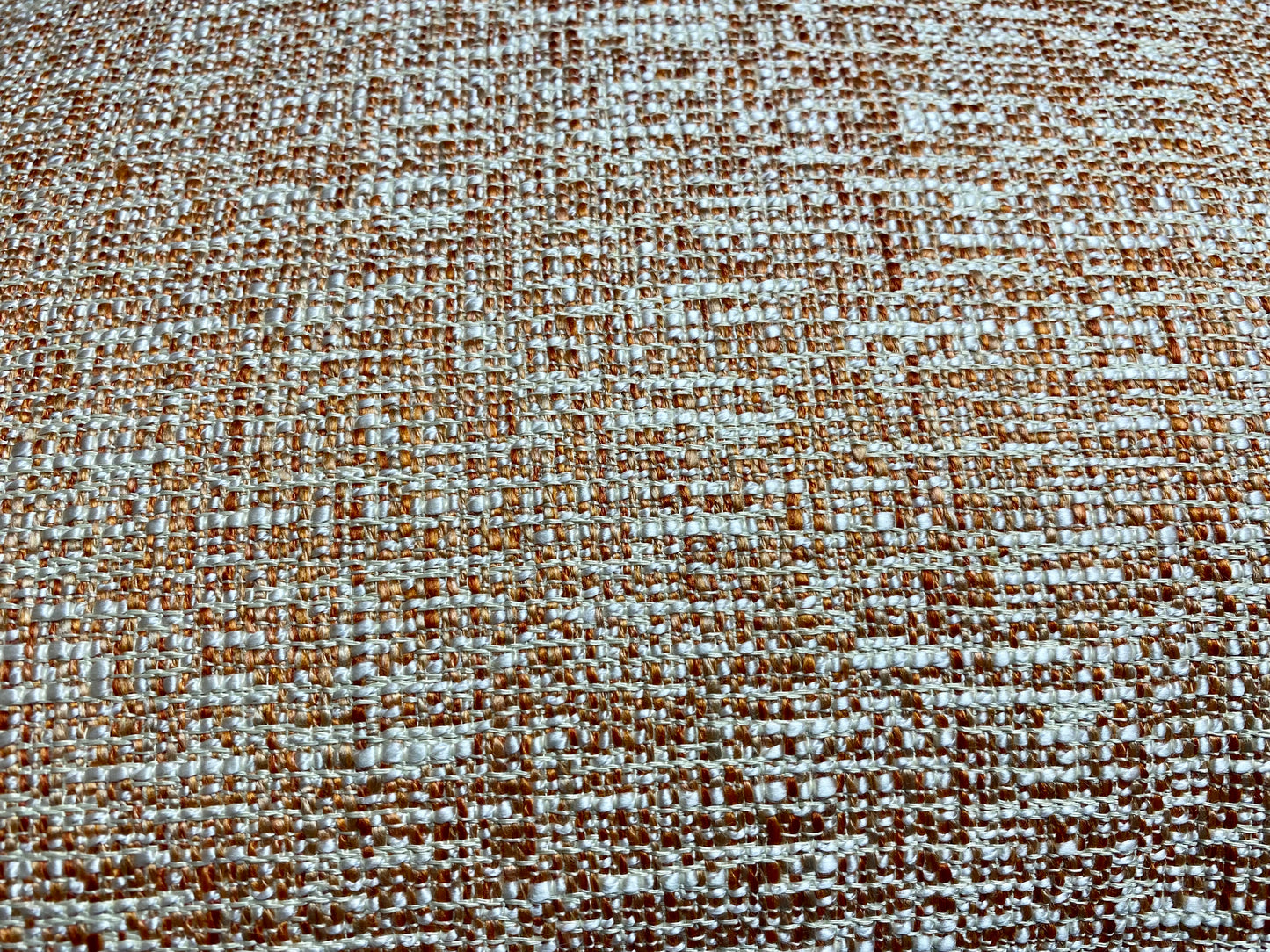 Luxury Pillow - 24" x 24" - Orange Zest; Textural pattern of orange/rust and cream