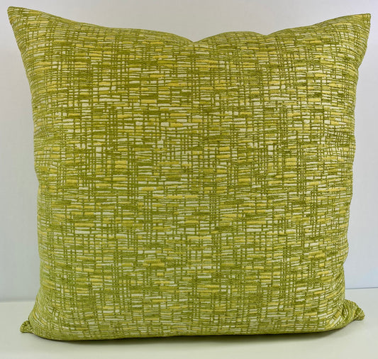 Luxury Pillow - 24" x 24" - Lemon Lime; Architectural feeling in fresh lime and zesty lemon