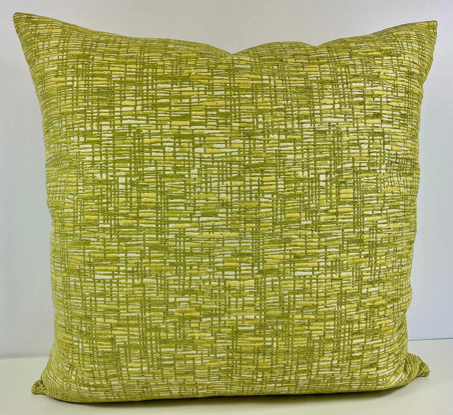 Luxury Pillow - 24" x 24" - Lemon Lime; Architectural feeling in fresh lime and zesty lemon