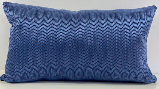 Luxury Lumbar Pillow - 24" x 14" - Chainmail Lumbar; Stunning blue shimmer with smooth textured fabric