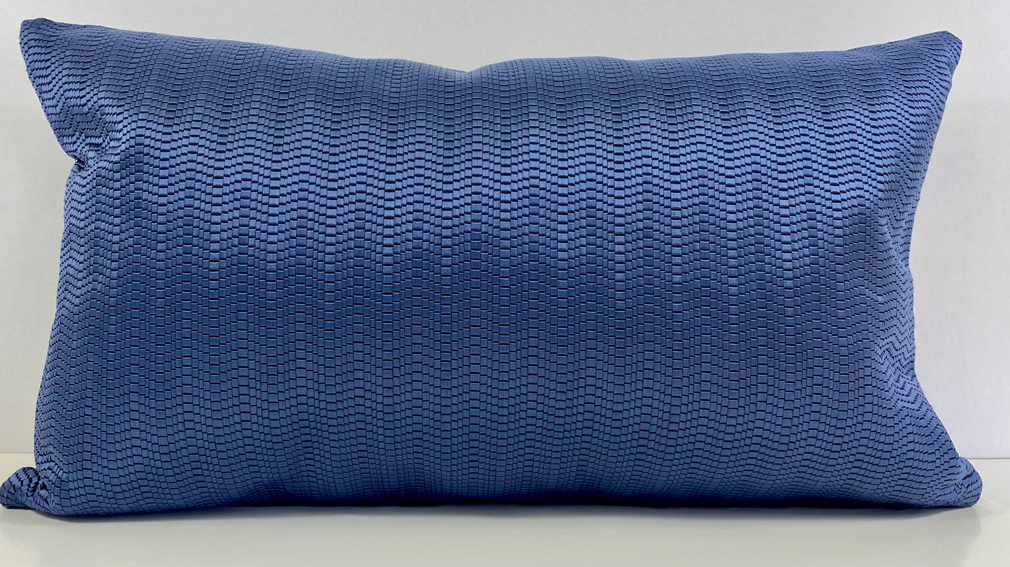 Luxury Lumbar Pillow - 24" x 14" - Chainmail Lumbar; Stunning blue shimmer with smooth textured fabric