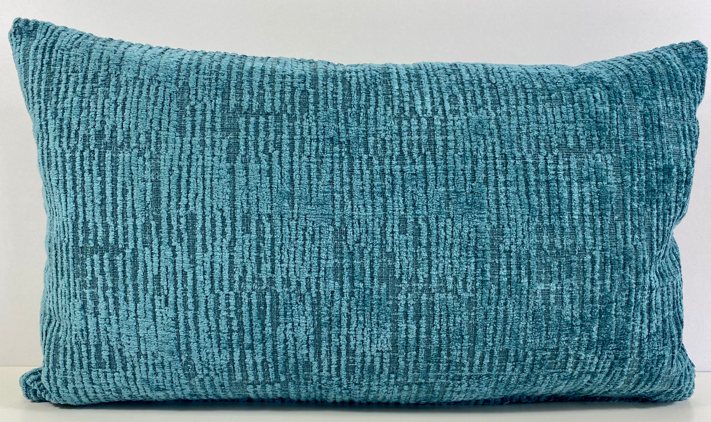 Luxury Lumbar Pillow - 24" x 14" - Confetti Pop Lumbar-Turquoise; Fresh clean turquoise chenille