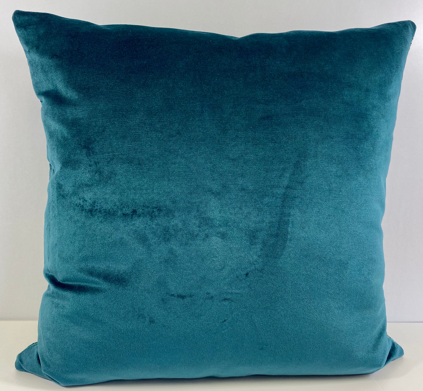 Luxury Pillow-  24" x 24" - Deception - Sky; Textural abstract pattern of teals, black and green