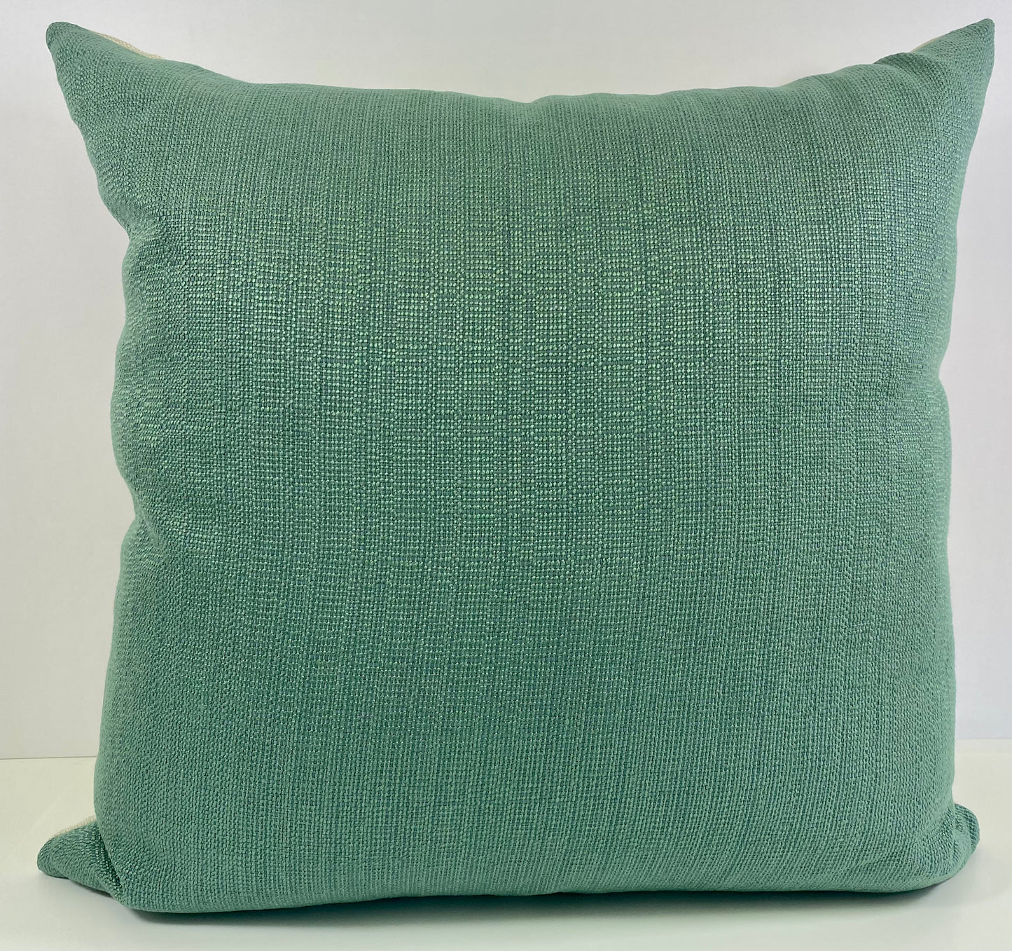 REDUCED TO CLEAR  Luxury Pillow - 24" x 24" - Batavia-Teal; Sprays of exotic flowers and foliage embroidered on a pearl base