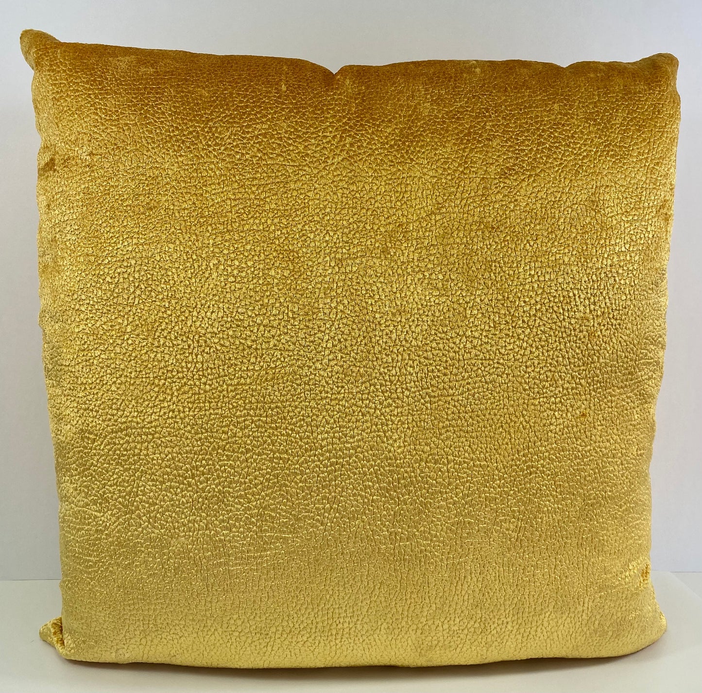 REDUCED TO CLEAR  Luxury Pillow-  24" x 24" - Bright Yellow Gold; Solid of textured shiny fabric