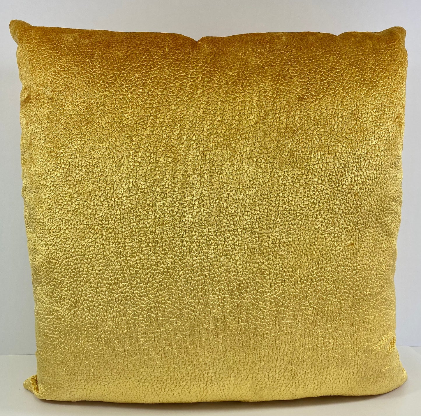 REDUCED TO CLEAR  Luxury Pillow-  24" x 24" - Bright Yellow Gold; Solid of textured shiny fabric