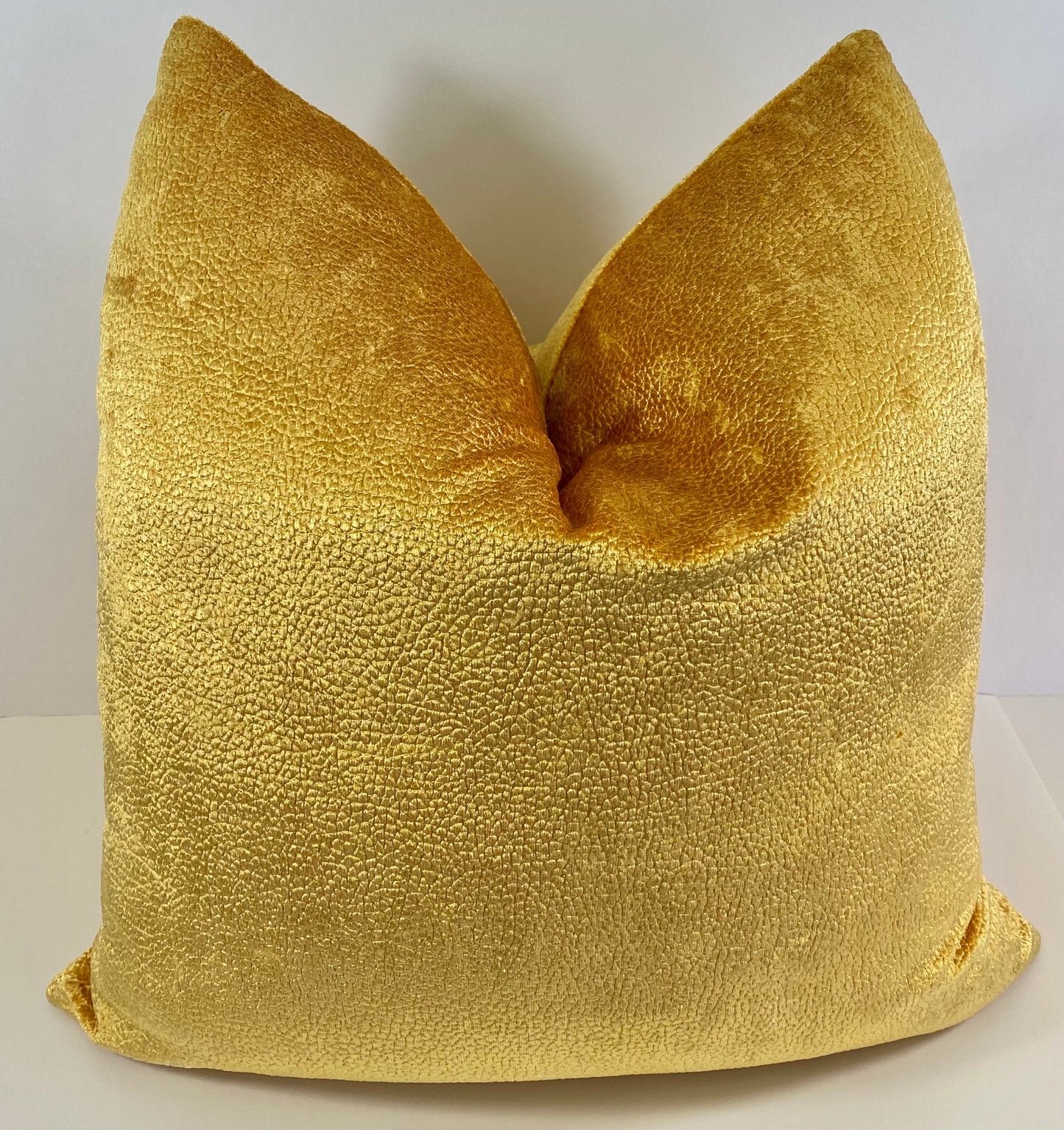 REDUCED TO CLEAR  Luxury Pillow-  24" x 24" - Bright Yellow Gold; Solid of textured shiny fabric