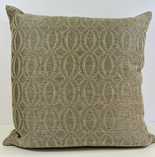 Luxury Pillow 24" x 24"; Santana; Gray Background w/gold swirve embroidered pattern