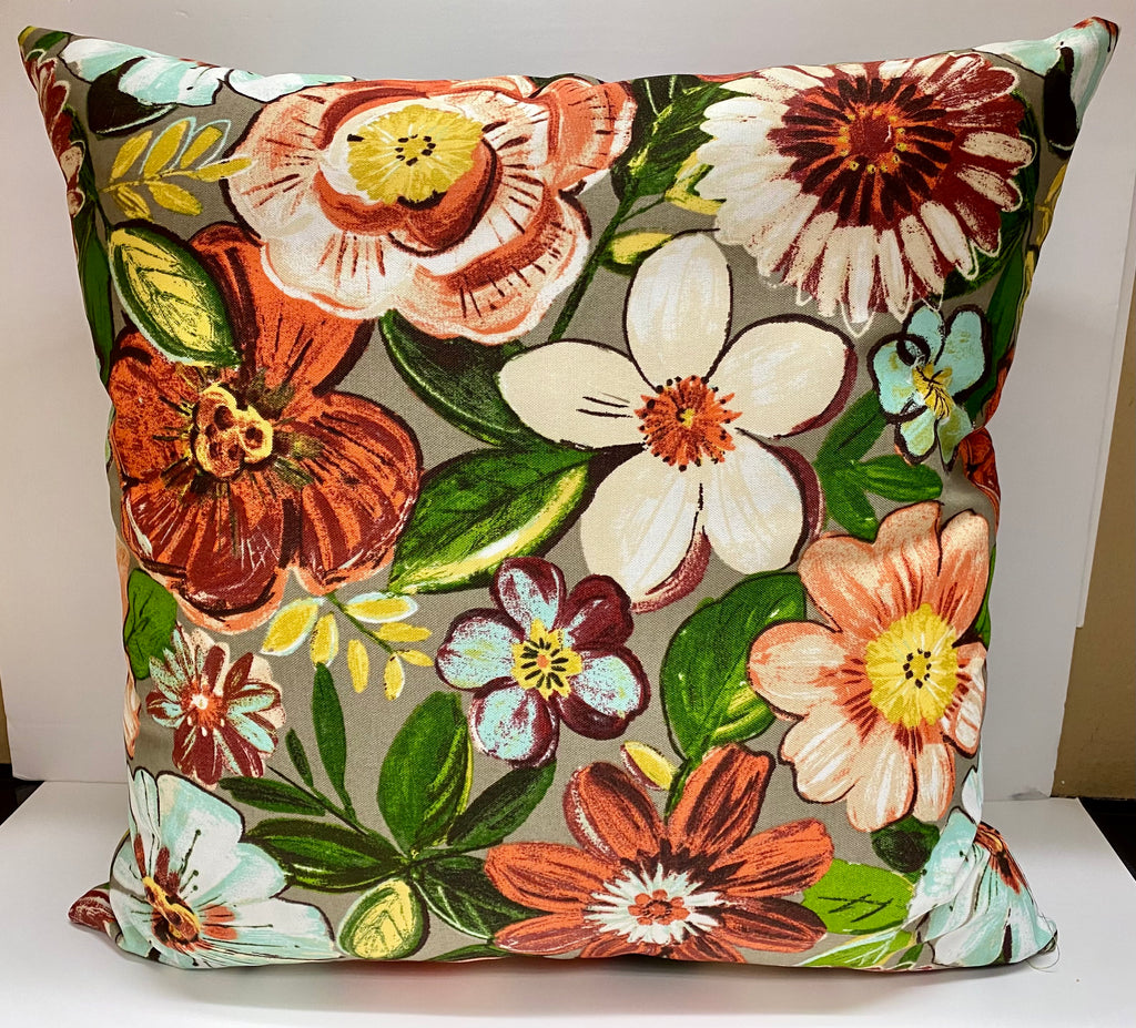 Luxury Outdoor Pillow - 22" x 22" - Saint Kitts - Storm