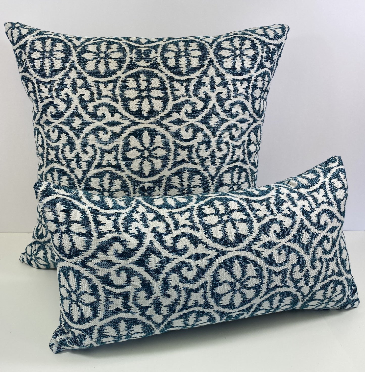 Luxury Outdoor Pillow - 22" x 22" - Litchfield - Pacific; Sunbrella, or equivalent, fabric with fiber fill