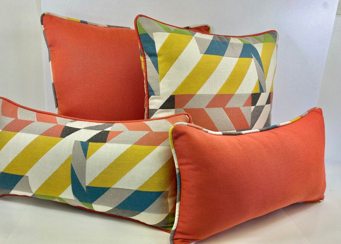 Luxury Outdoor Pillow - 22" x 22" - Saint Barts - Multi; Sunbrella, or equivalent, with fibre fill