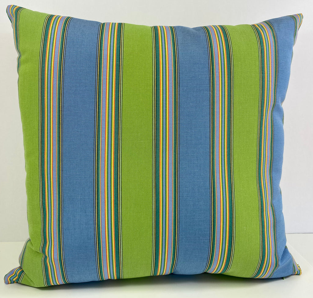 Luxury Outdoor Pillow - 22" x 22" - Newport - Sky Stripe