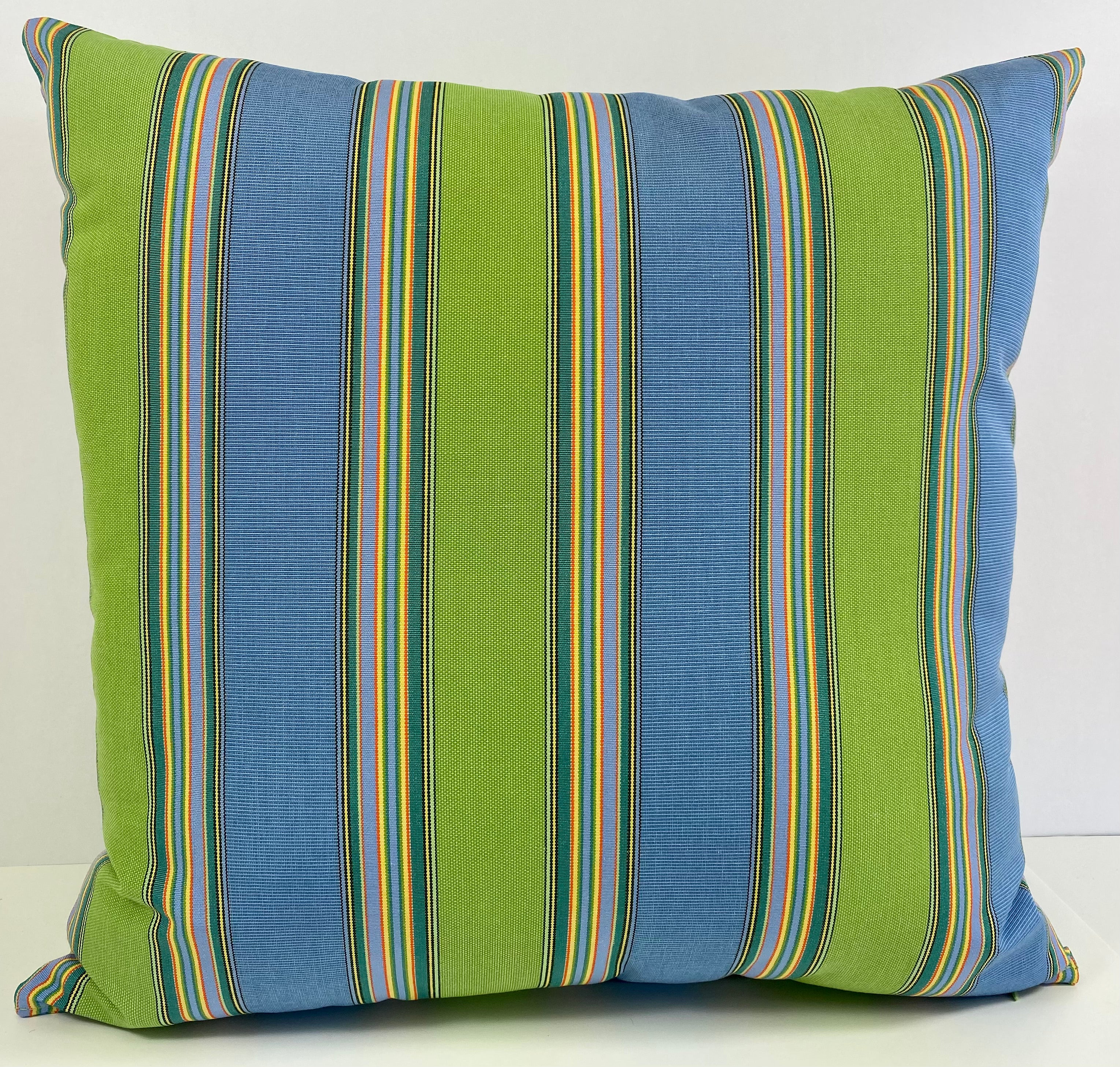Luxury Outdoor Pillow - 22" x 22" - Newport - Sky Stripe