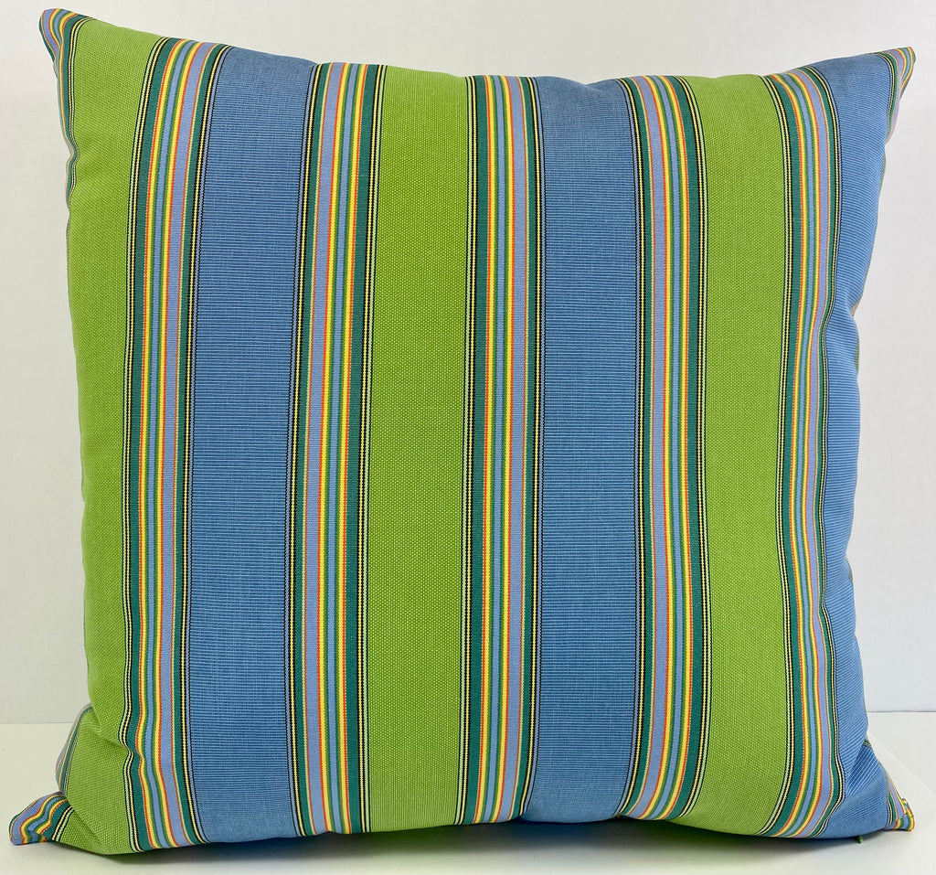 Luxury Outdoor Pillow - 22" x 22" - Newport - Sky Stripe