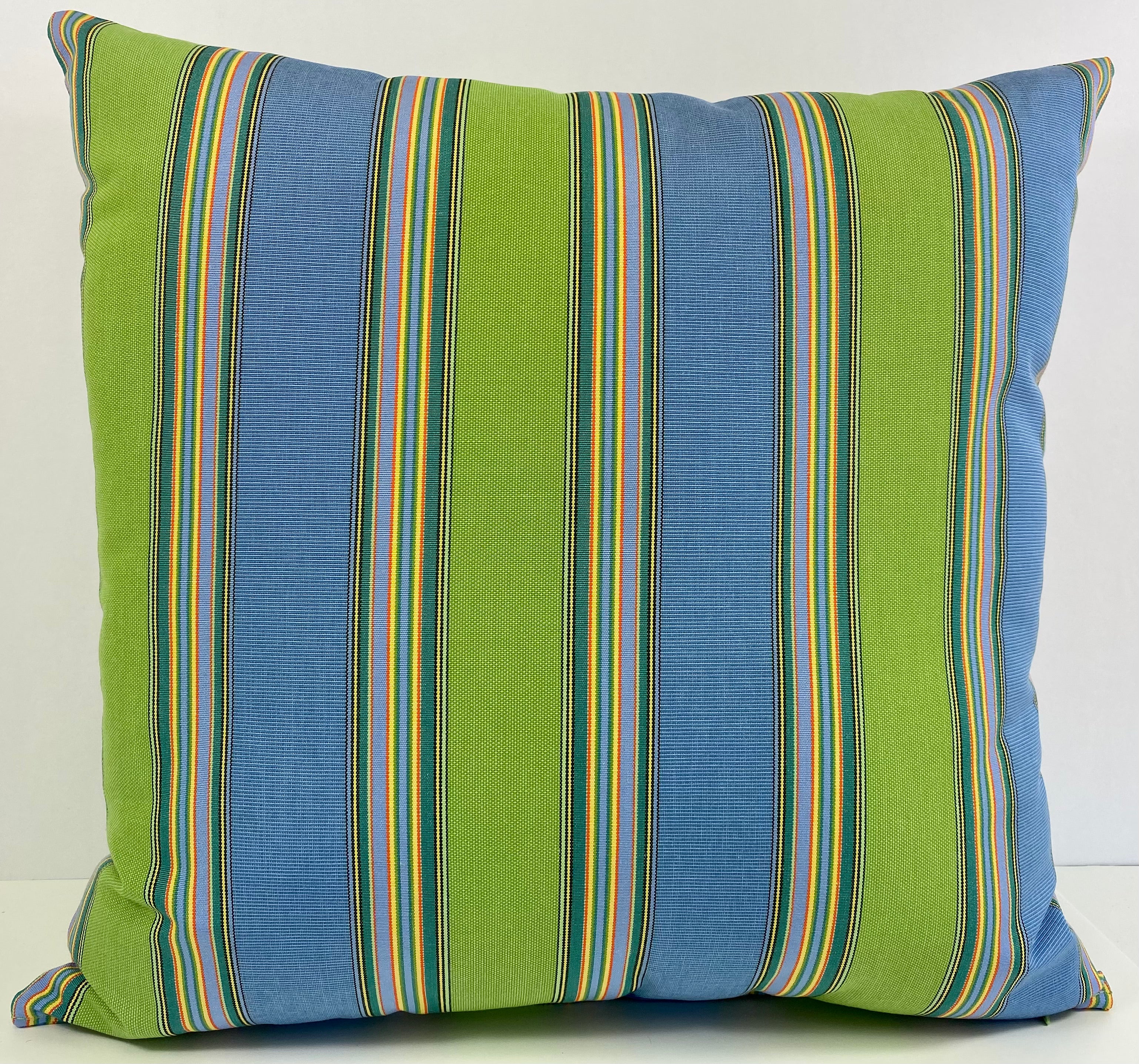 Luxury Outdoor Pillow - 22" x 22" - Newport - Sky Stripe