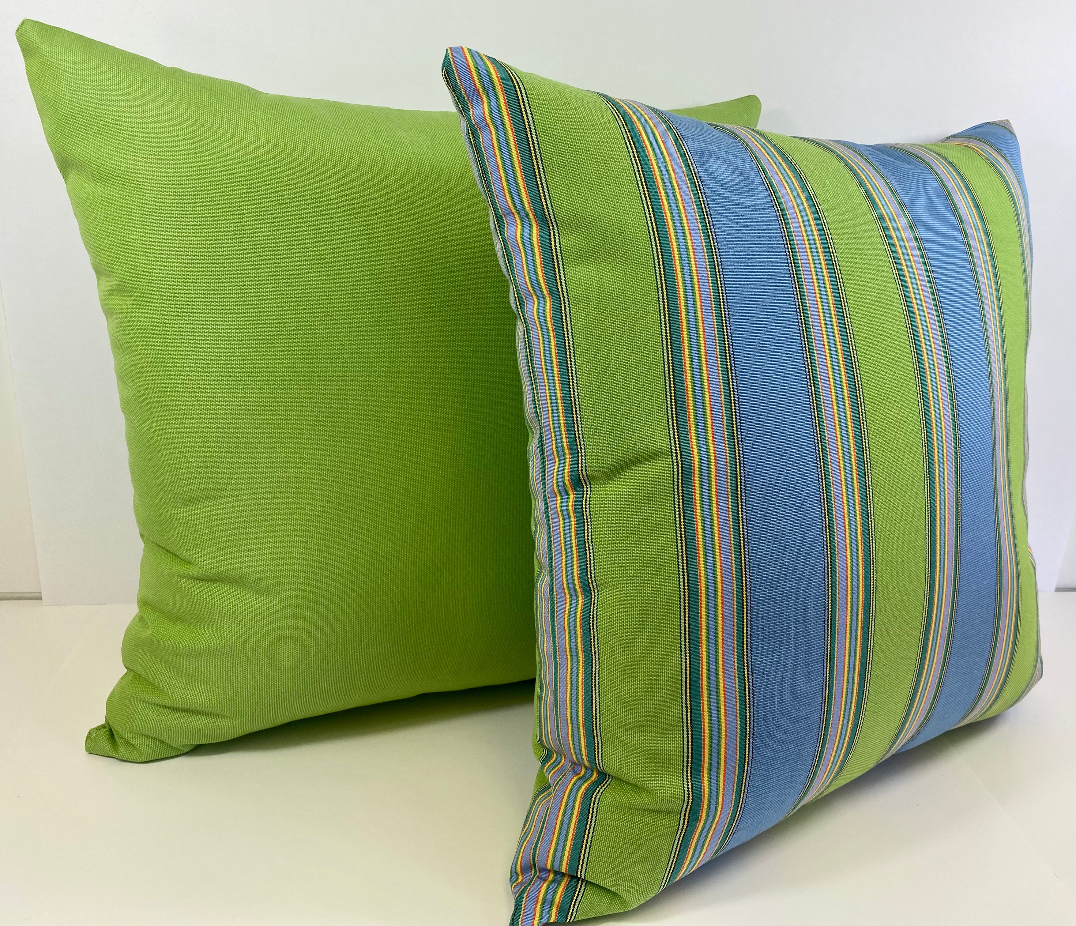 Luxury Outdoor Pillow - 22" x 22" - Newport - Sky Stripe